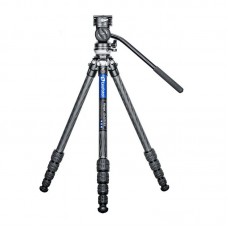 Штатив трипод Leofoto LS-255CEX+ BV-1R (видеоголова жидкостная, вес 0,433 кг, длина рычага 280 мм) CARBON (размер в собранном виде 450 мм,макс.высота 1406 мм,мин.83 мм,вес 1,03 кг. резьба 3/8) модель 00016569 от Leofoto