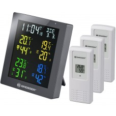 Гигрометр Bresser ClimaTemp Hygro Quadro с тремя датчиками, серый модель 77138 от Bresser