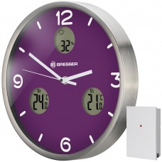 Часы настенные Bresser MyTime io NX Thermo/Hygro, 30 см, фиолетовые модель 76464 от Bresser