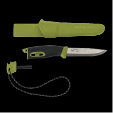 Нож Morakniv Companion Spark, с огнивом, зелёный