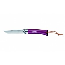 Нож Opinel серии Tradition Colored №07, цвет - фиолетовый, темляк