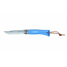 Нож Opinel серии Tradition Colored №07, цвет - голубой, темляк